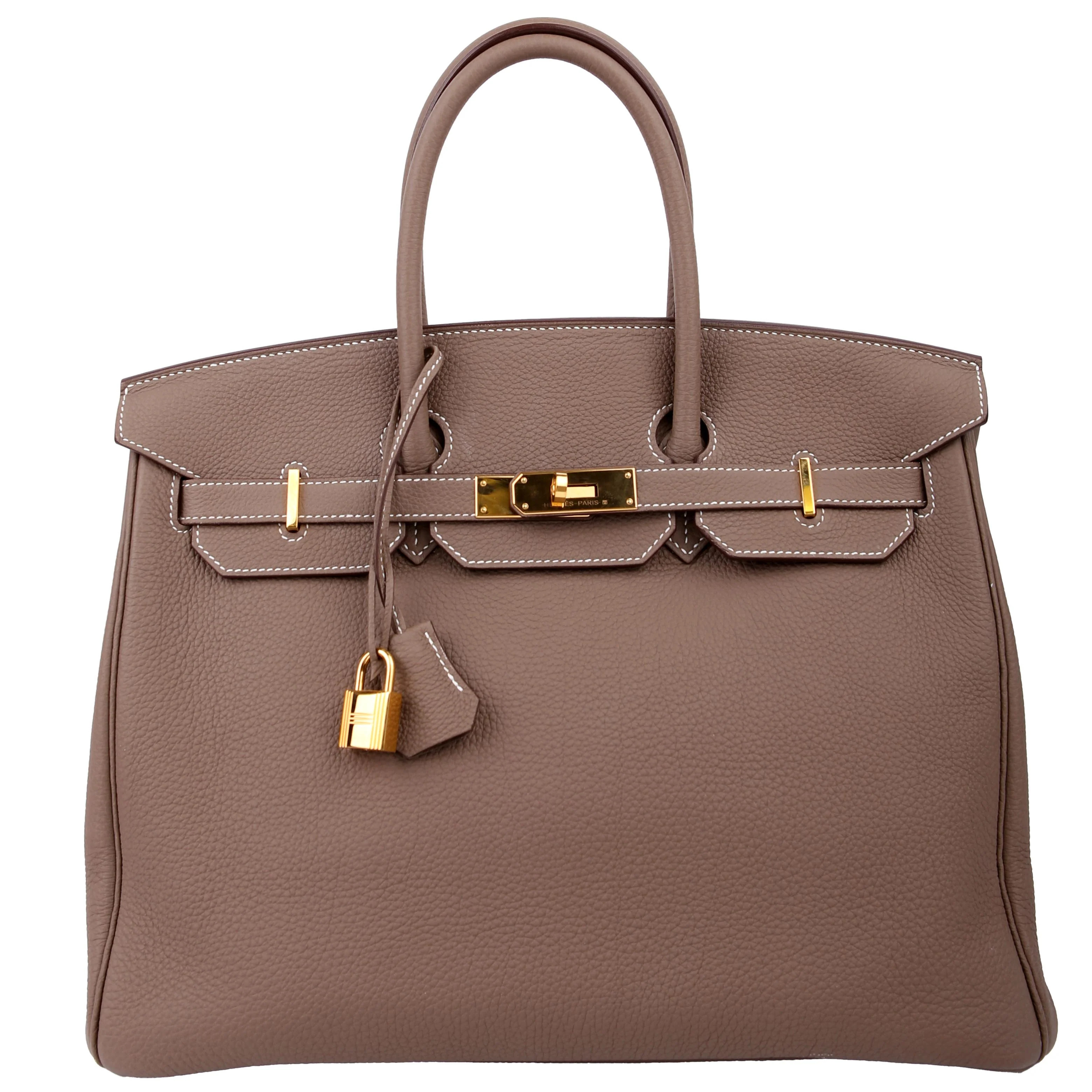 Birkin 35 Togo 2019 Etoupe/Gold | Keeks Designer Handbags