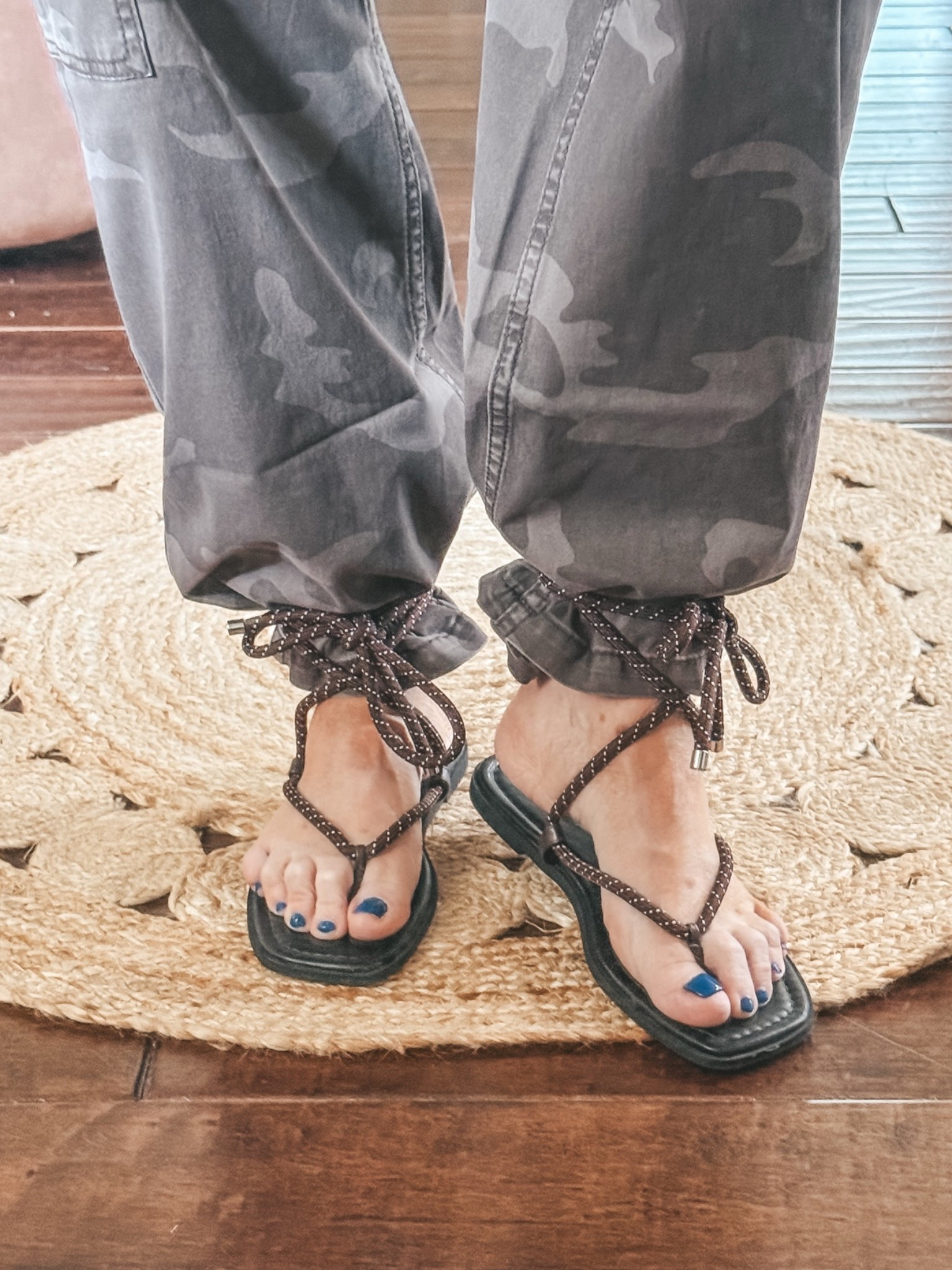 These wrap sandals are the cutest!! I loved them wrapped around my camo pants from Walmart. 😍

#LTKOver40