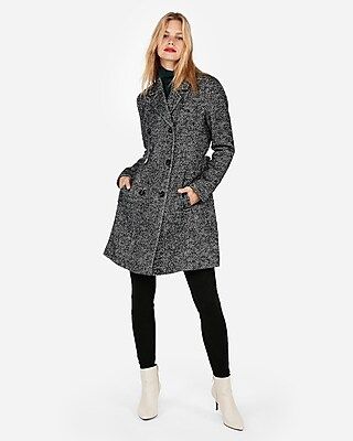 Belted Wool-blend Tweed Trench Coat | Express