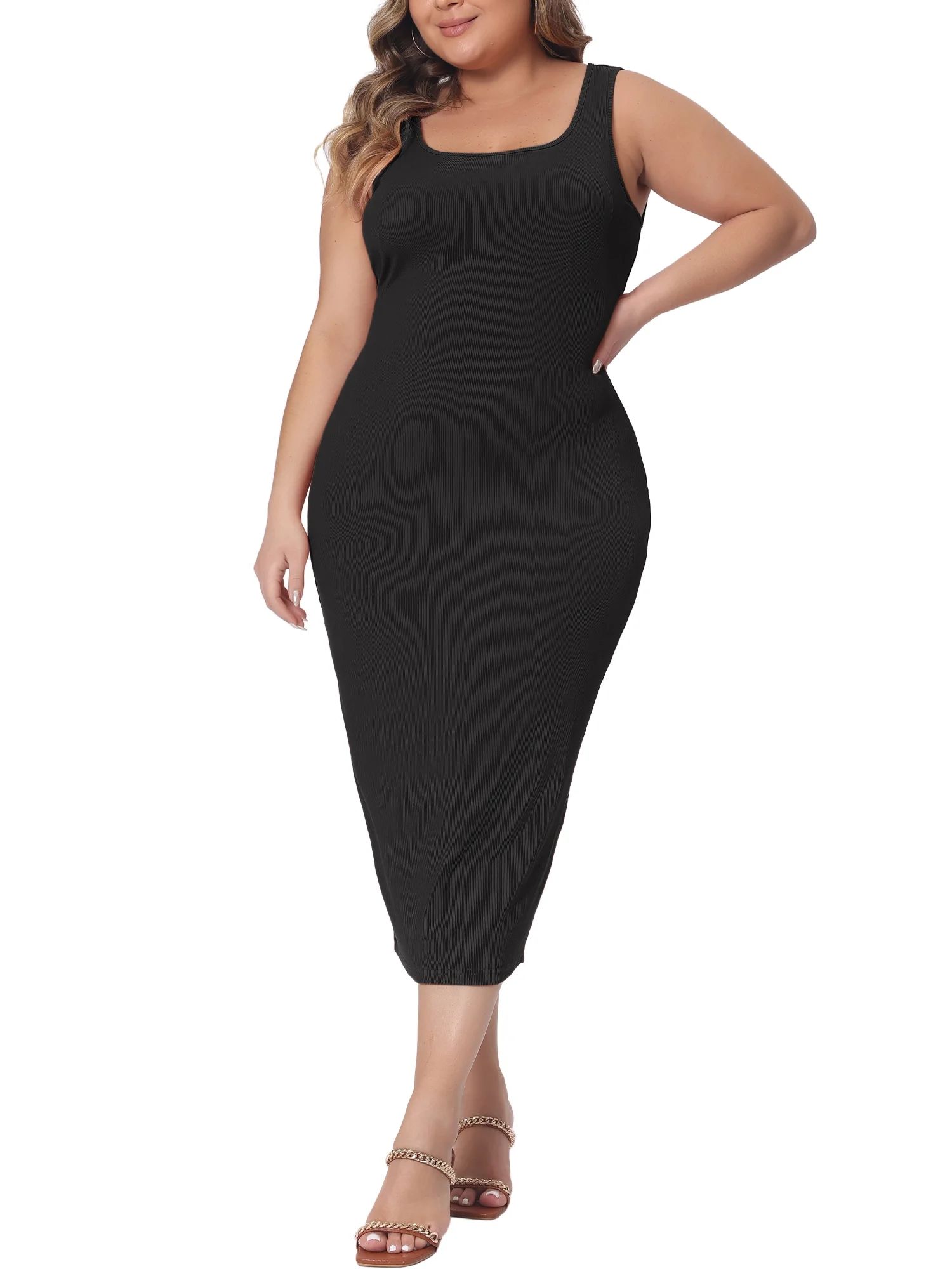 Agnes Orinda Plus Size Dress for Women Basic Sleeveless Sundress Maxi Beach Tank Dress | Walmart (US)