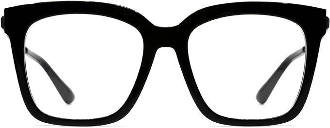 Amazon.com: DIFF Eyewear Bella Oversized Black Designer Blue Light Blocking Glasses for Women : H... | Amazon (US)