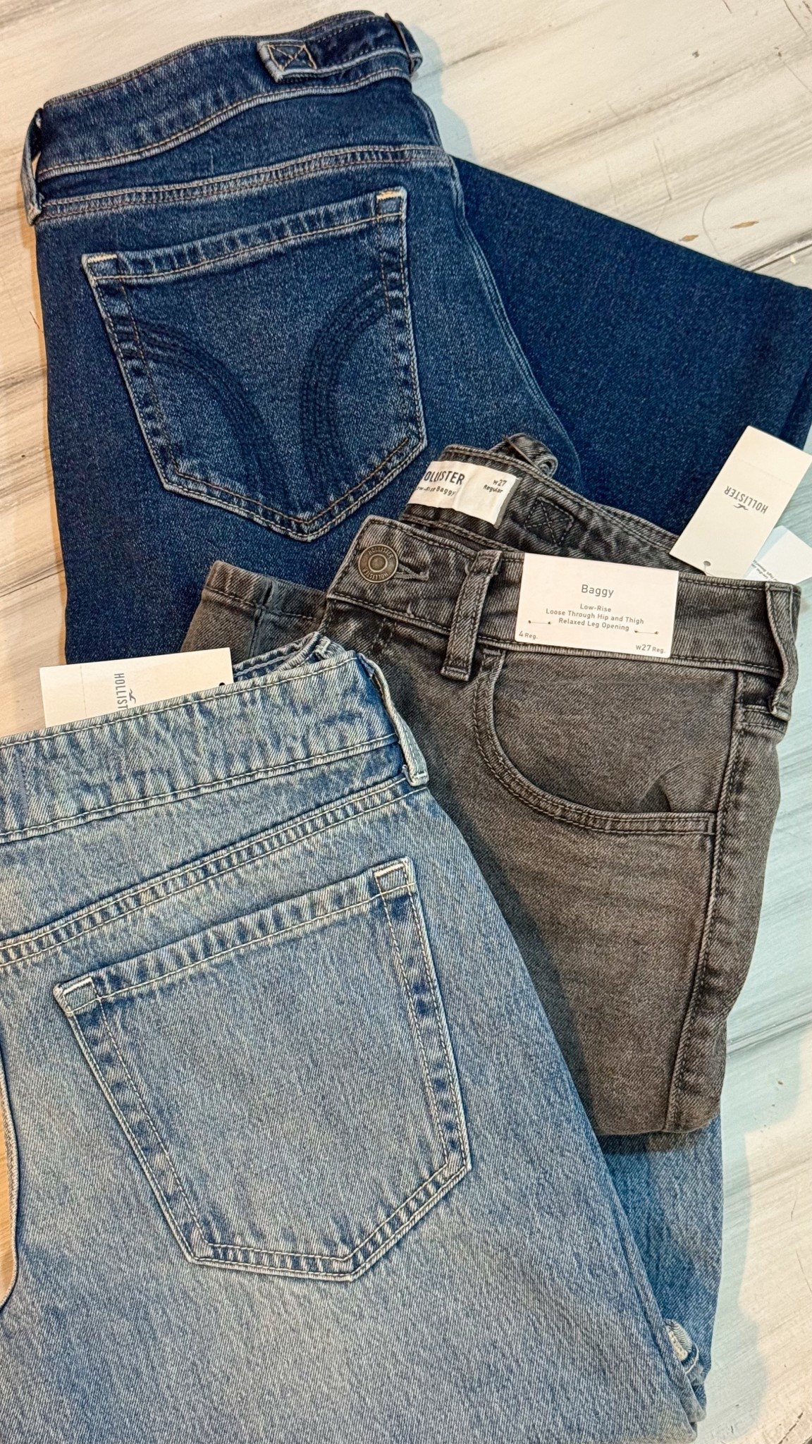 hollister new low rise baggy jeans