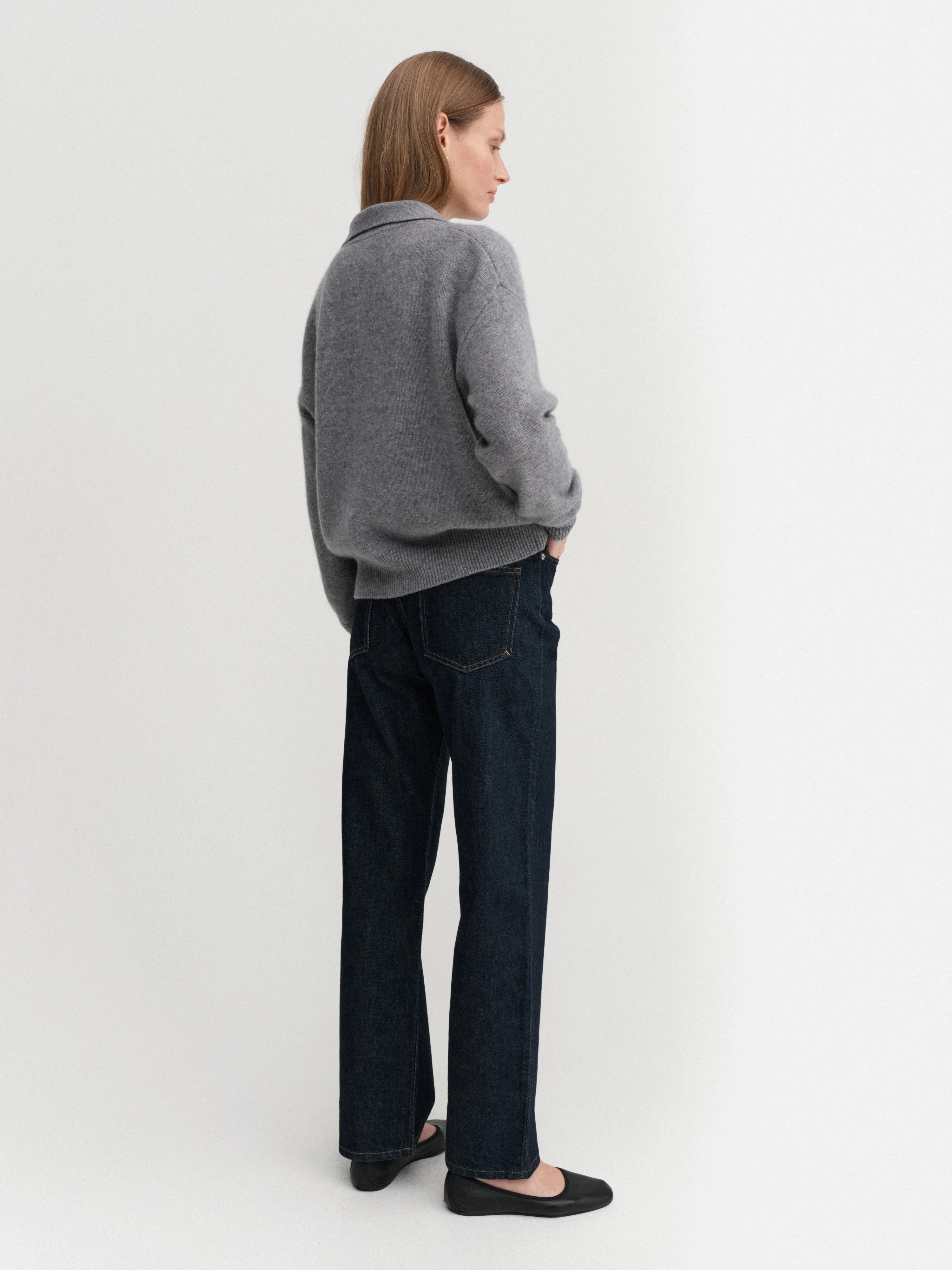 Kaia Collar Sweater, grey | Almada Label