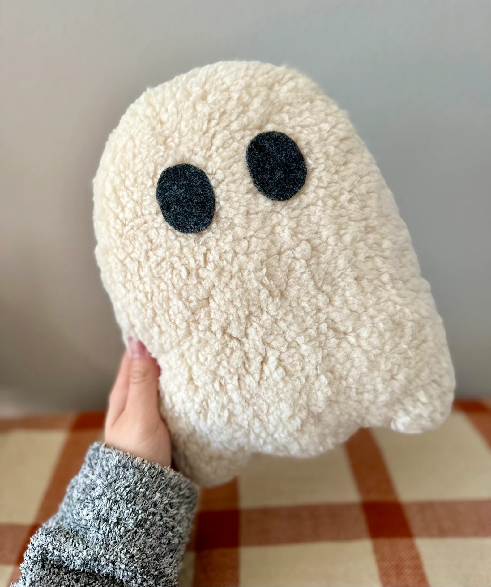 Plush Ivory Sherpa Ghost Pillow - Halloween Pillows, Halloween & Fall Decor, Sheet Ghost Pillow, ... | Etsy (US)