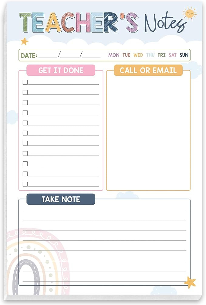Teacher Gifts, Gifts for New Teachers, Boho Teacher Notepad, To-Do List Notepad, Stationery Must-... | Amazon (US)