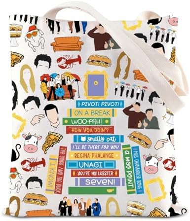 ENSIANTH TV Show Inspired Tote Bag Friend Shoulder Bag Sitcom Television Lobster Friends Party Gi... | Amazon (US)