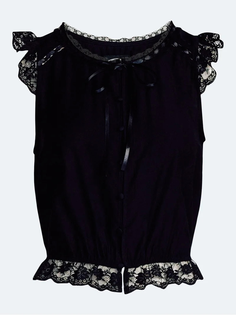 Scoop Women’s Day Lace Trim Top, Sizes XS-XXL | Walmart (US)