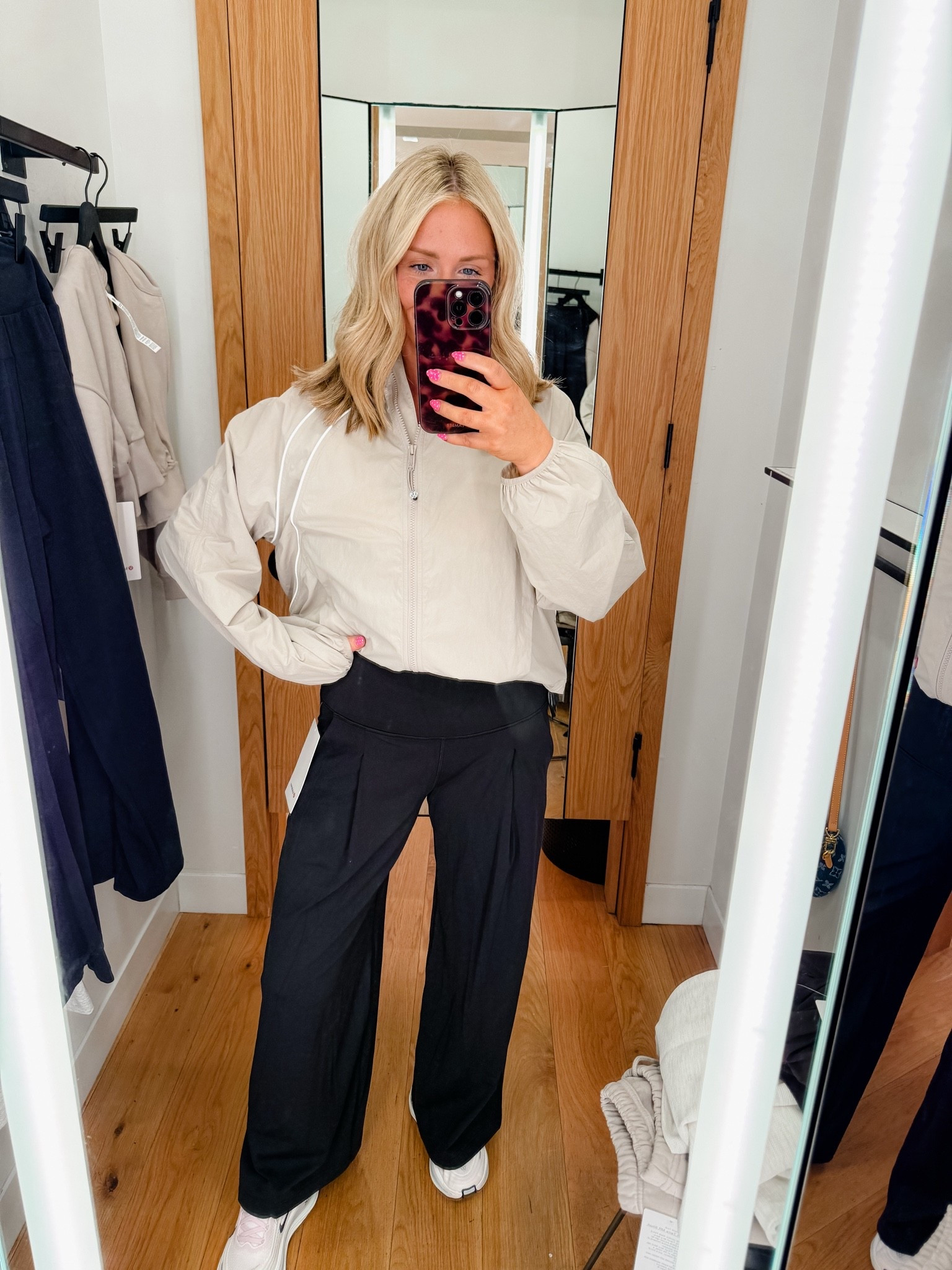 My favorite Palazzo pants paired with new neutral windbreaker! Wearing a six in the pants, medium in jacket

#LTKootd