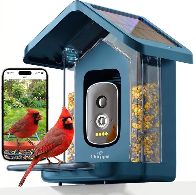 Solar Powered Smart Bird Feeder with Camera — 2K HD Video Bird Feeder with AI Bird Identificati... | Amazon (US)