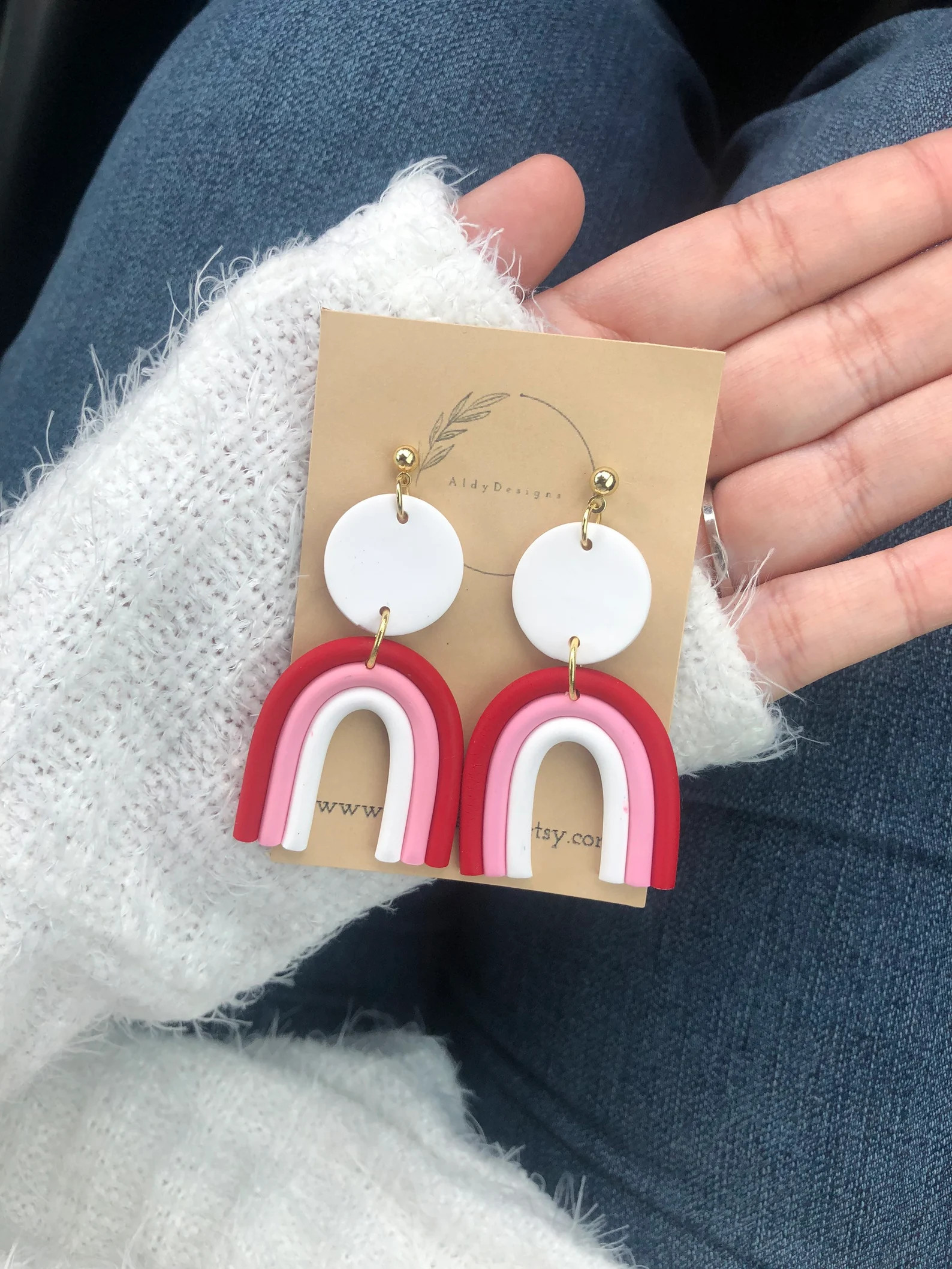 Clay Arch Earrings  Valentines Day Earrings | Etsy | Etsy (US)