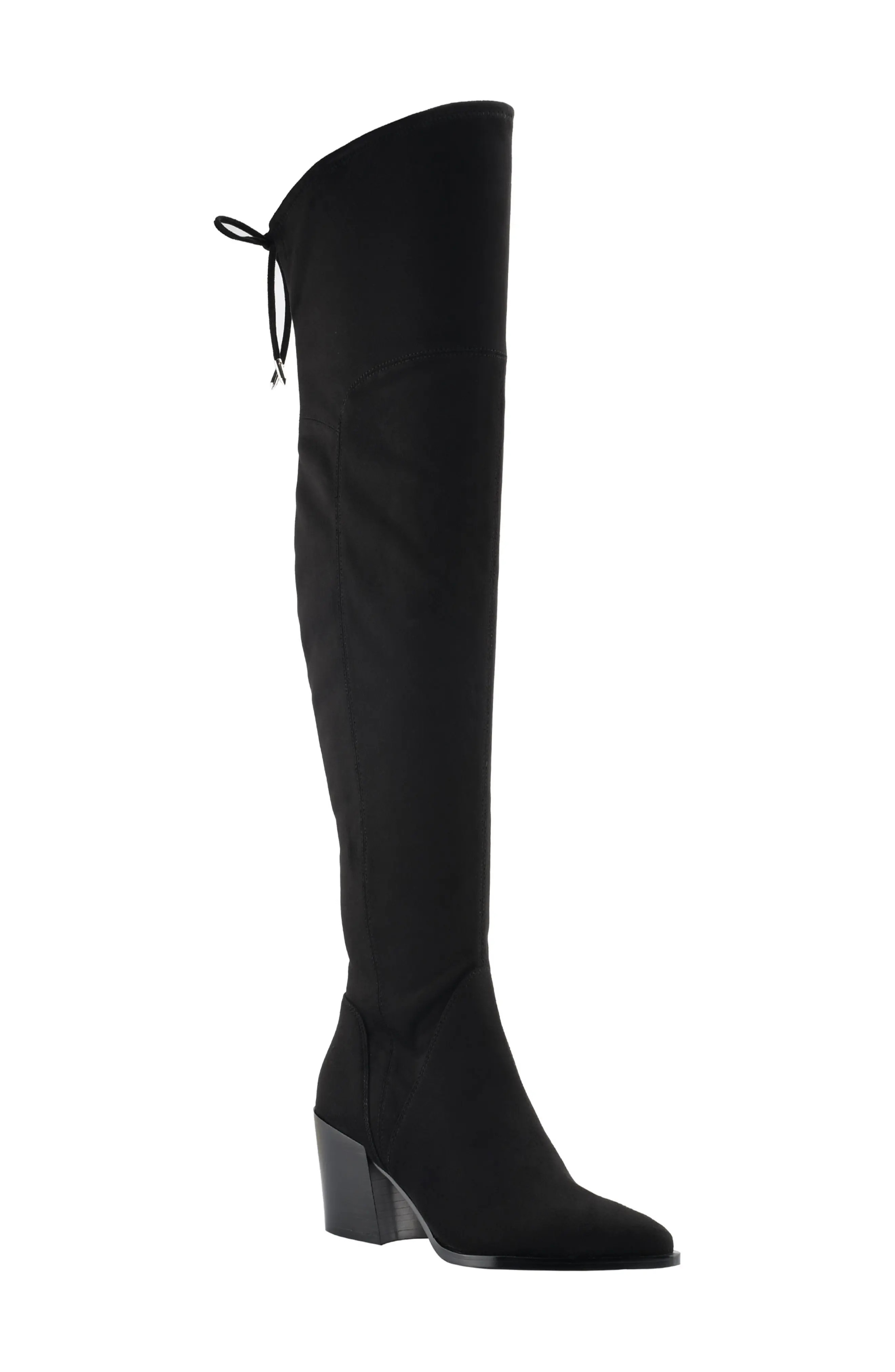 Marc Fisher LTD Comara Over the Knee Pointed Toe Boot in Black Stretch Suede at Nordstrom, Size 7.5 | Nordstrom