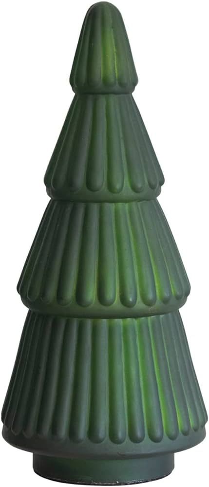Creative Co-Op 4-1/4" Round x 9-1/2"H Embossed Mercury Glass Tree, Matte Green | Amazon (US)