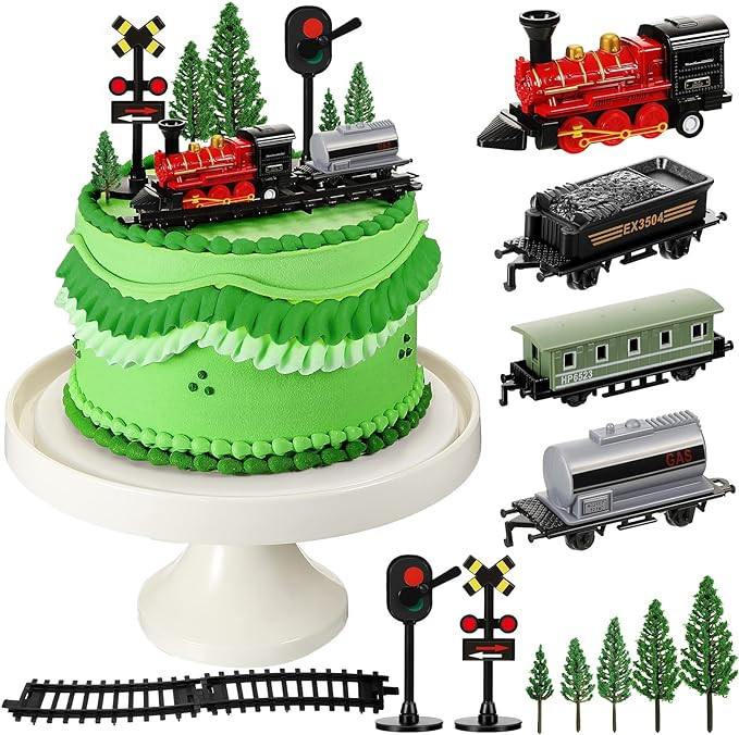 13 Pieces Train Cake Toppers Train Cake Decorations Train Birthday Party Supplies Mini Train Toy ... | Amazon (US)