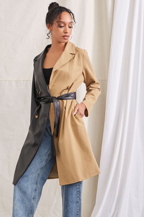 Colorblock Belted Trench Coat | Forever 21 (US)