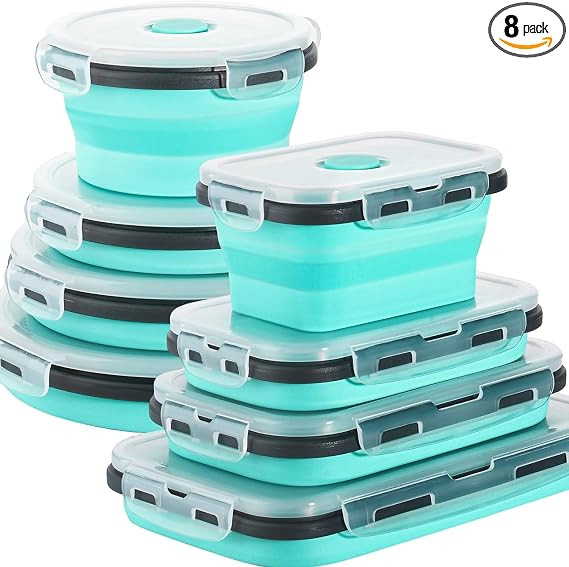 Sudaya 8 Pack Collapsible Food Storage Containers With Lids, Collapsible Storage Containers Sets ... | Amazon (US)