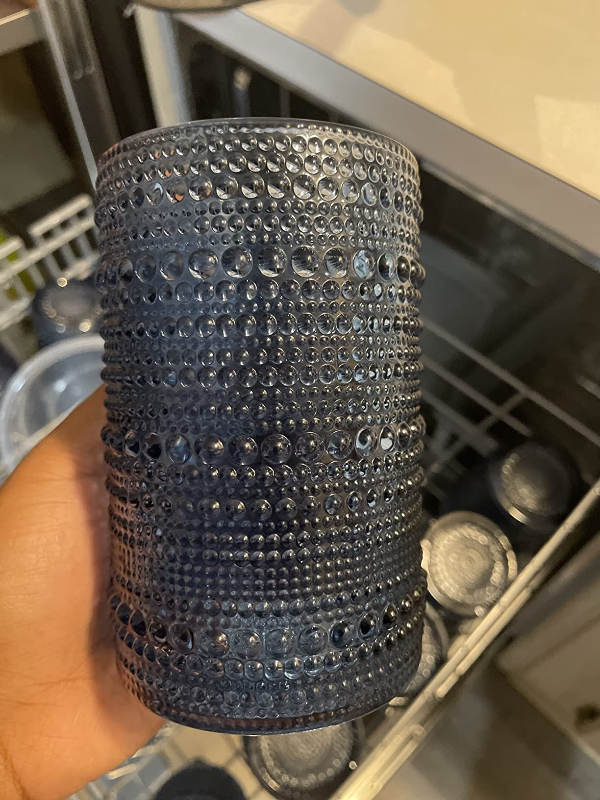 Hobnail Drinking Glasses 13 oz Cocktail Glasses Vintage Glassware Old Fashioned Drinking Glasses ... | Amazon (US)