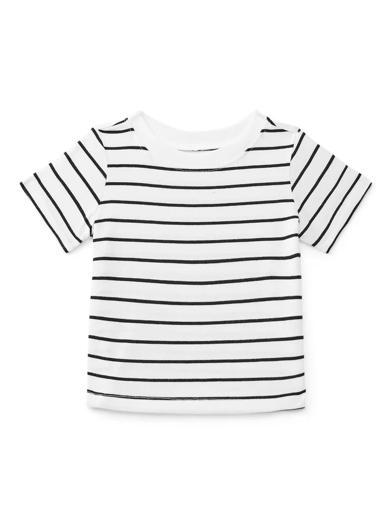 Wonder Nation Baby Boy Short Sleeve Striped T-Shirt, Sizes 0-24 Months | Walmart (US)