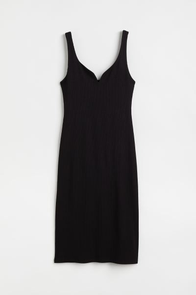 Ribbed Bodycon Dress - Taupe - Ladies | H&M US | H&M (US + CA)