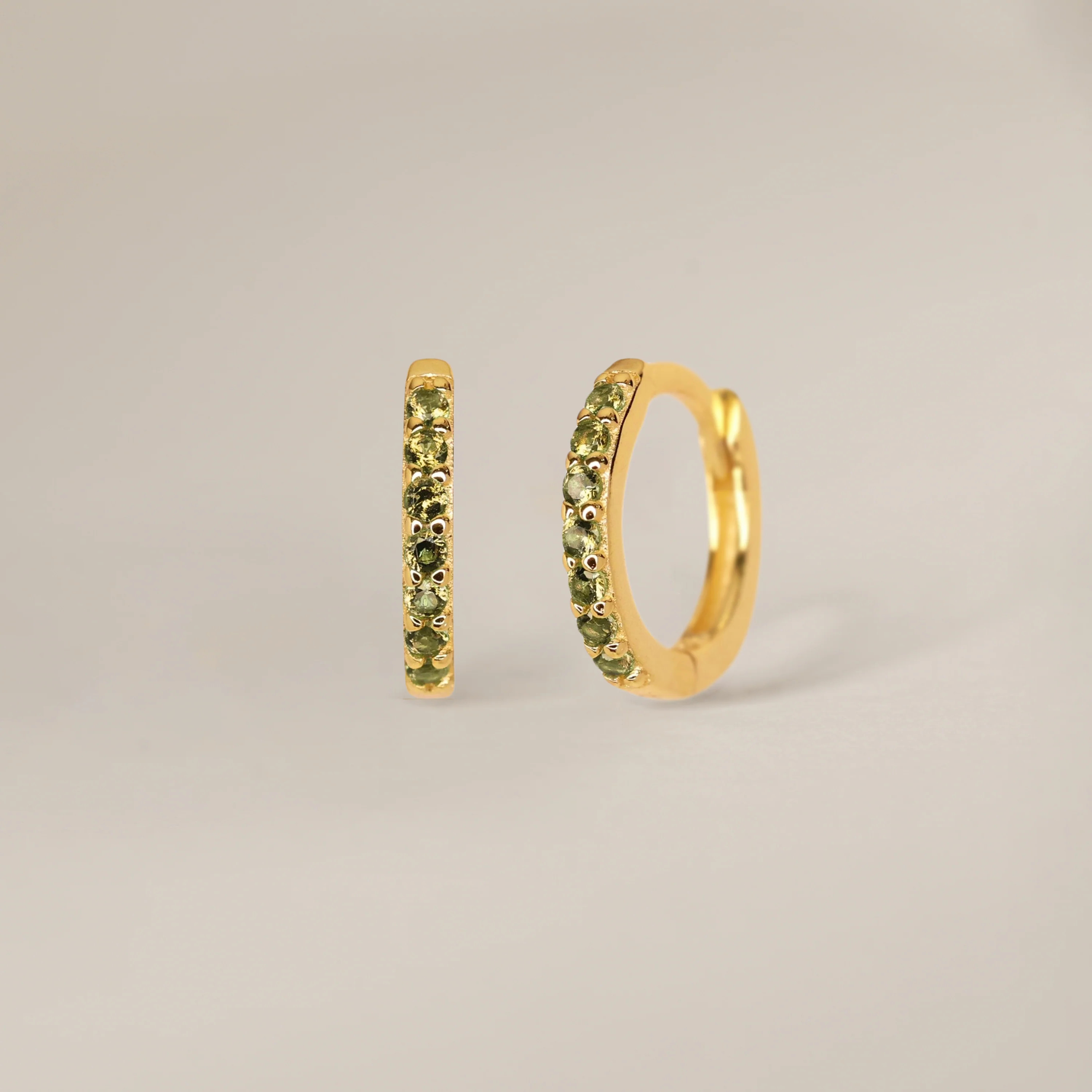 PAVED Peridot Hoops | Aug Birthstone | eyrful | Eyrful Artistry