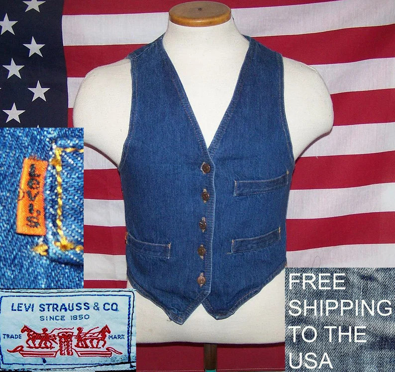 Levis Denim Vest Trucker Button Front Model 76108 Womens Medium Size Gently Worn Laundered Clean ... | Etsy (US)