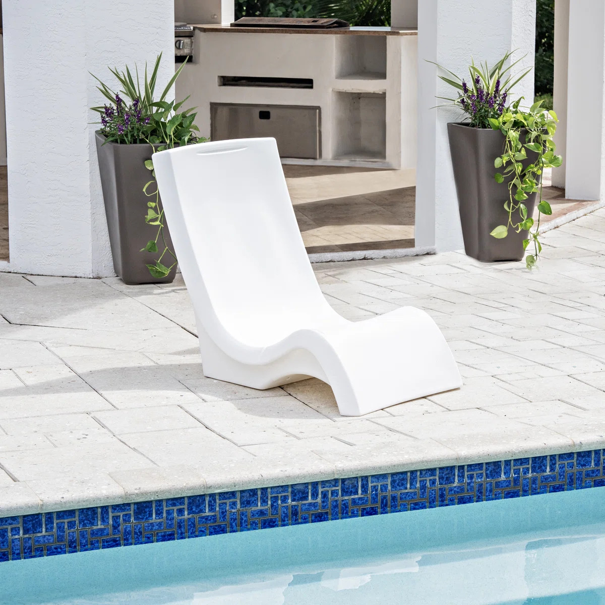 Step2 White Vero In-Water Pool Chair and Patio Lounger | Wayfair North America