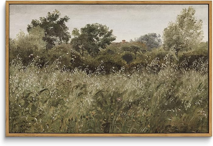 InSimSea Framed Canvas Wall Art Vintage Decor, Room Decor Wilderness Field Paintings Large Canvas... | Amazon (US)