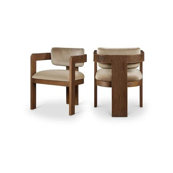 Meridian Furniture Sacha Beige Velvet Dining Chair, Set of 2 | Walmart (US)