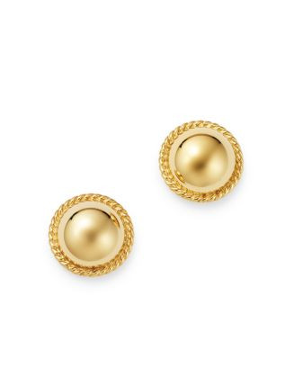Braided-Edge Dome Stud Earrings in 14K Yellow Gold | Bloomingdale's (US)