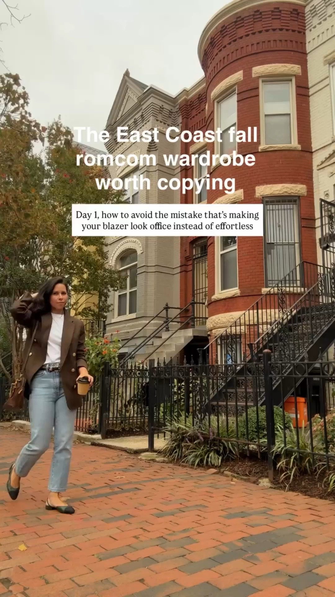 The blazer you bought in your true size is why every fall outfit looks like a Tuesday meeting. Your styling instantly improves the second you let go of buying your true size.

I sized up two sizes in this blazer and the difference between my true size and this one is the difference between a stuffy office look and effortless 90s romcom energy.

Save this to copy the look this week!

Comment ROMCOM for the links or head to my Coreli link in bio.

J. Crew Blazer (sized up two sizes)
Khaite jeans (I’m 5’1” and got them hemmed slightly above my ankle)
Naadam t-shirt (thick enough that your bra isn’t marked pro tip wear Eby bras are seamless)

casual chic style, petite style, east coast fall, over 30 style, fall outfits, blazer outfit, how to style a blazer, outfit repeat, east coast fashion, dc fashion influencer