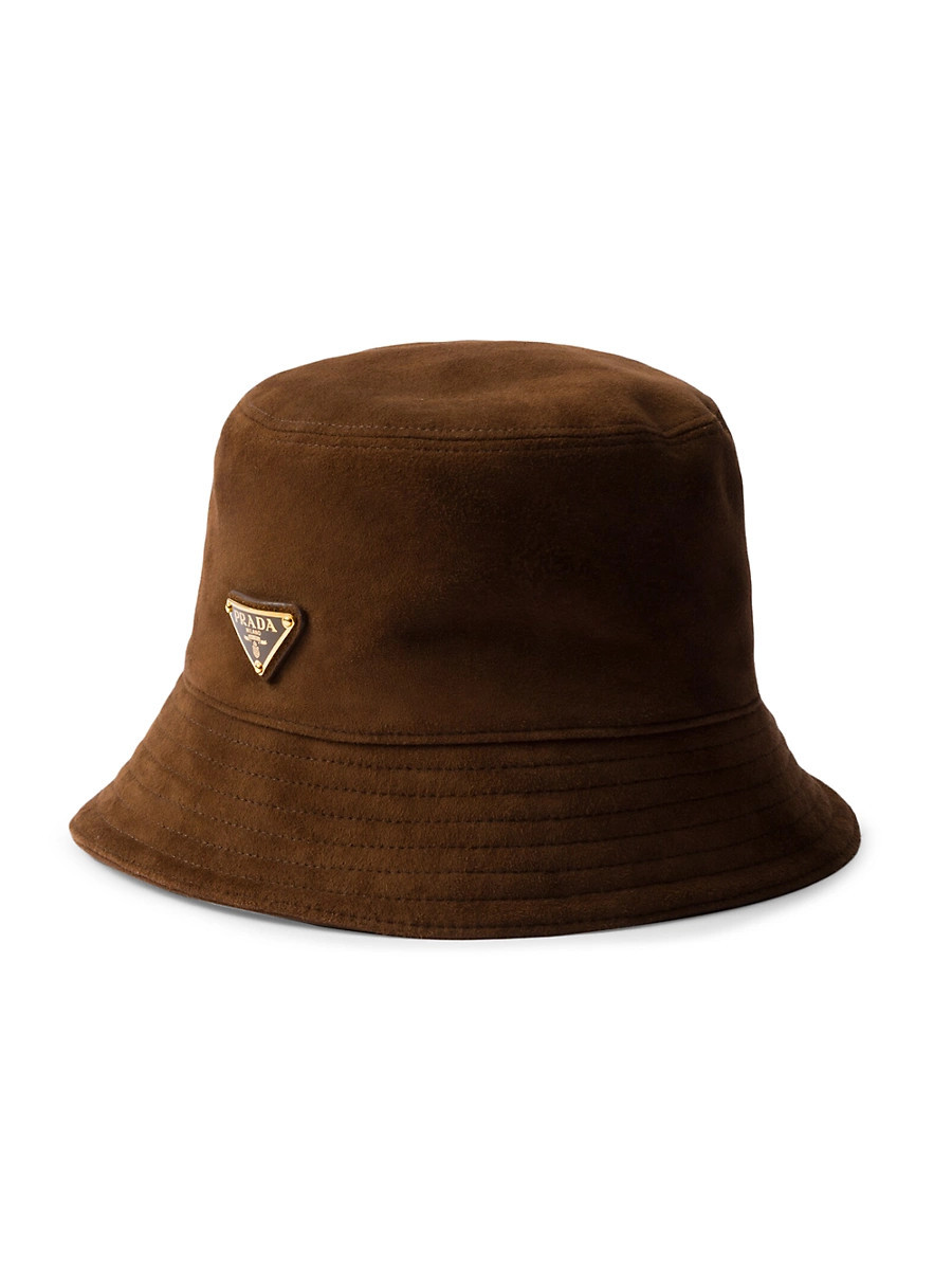 Women's Suede Bucket Hat - Brown - Size Large | Saks Fifth Avenue