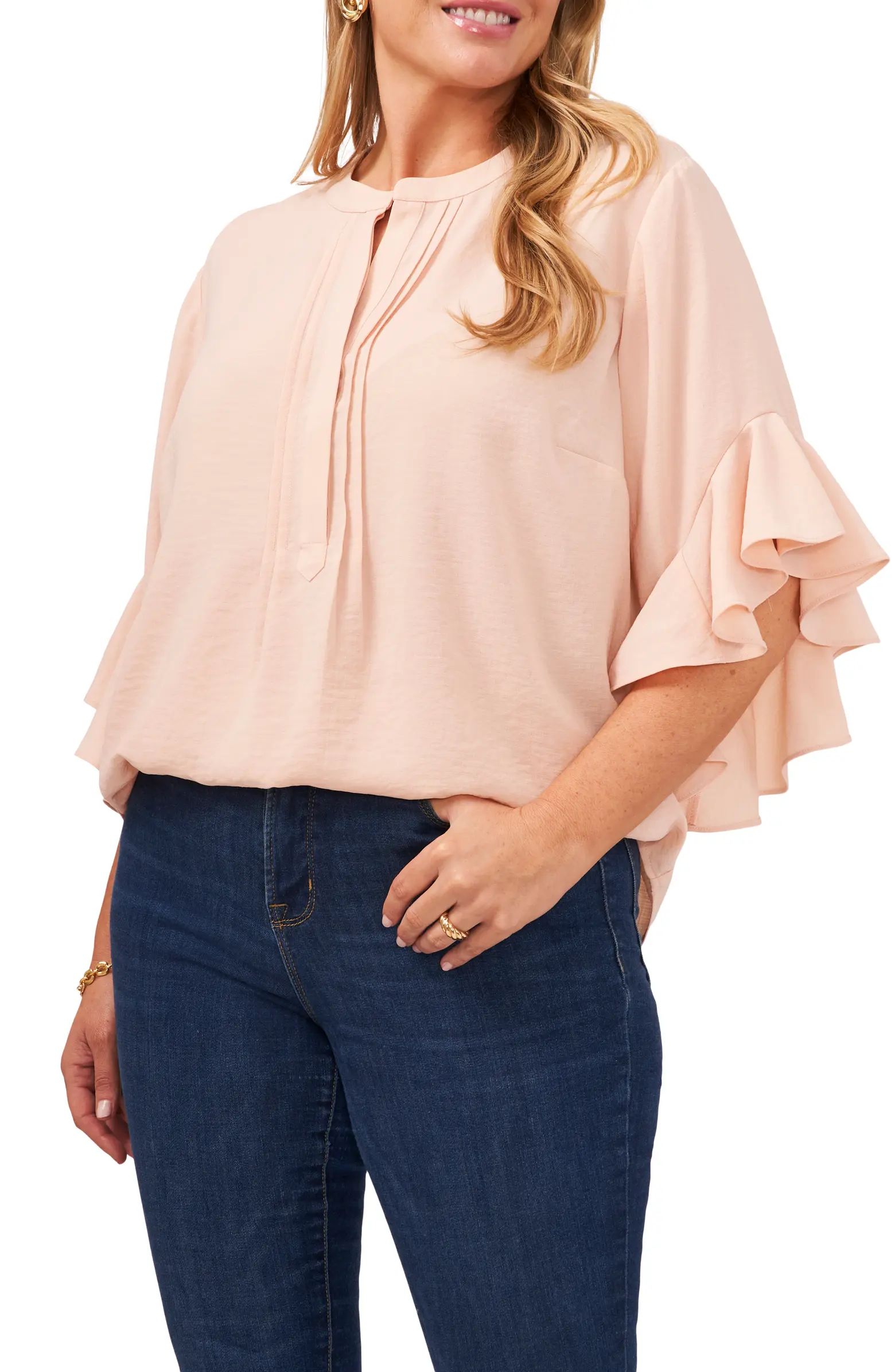 Vince Camuto Ruffle Sleeve Blouse | Nordstrom | Nordstrom