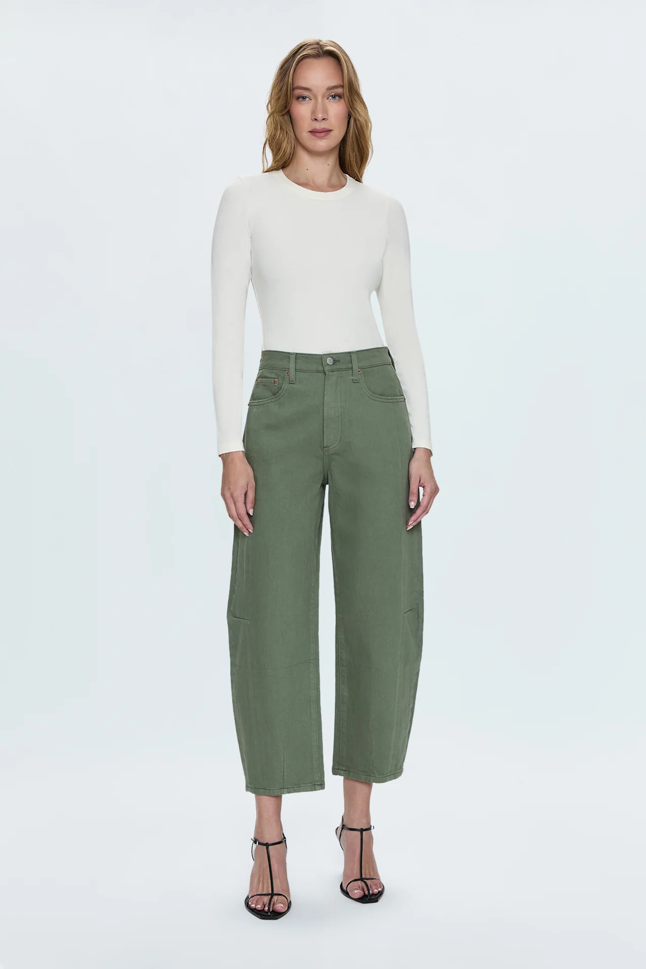 Eli High Rise Barrel - Calvary Olive | Pistola Denim