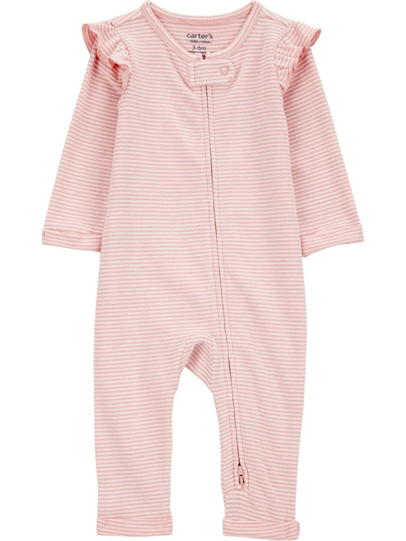 Carter's Child of Mine Baby Girl Jumpsuit, Sizes Newborn-6/9 Months | Walmart (US)