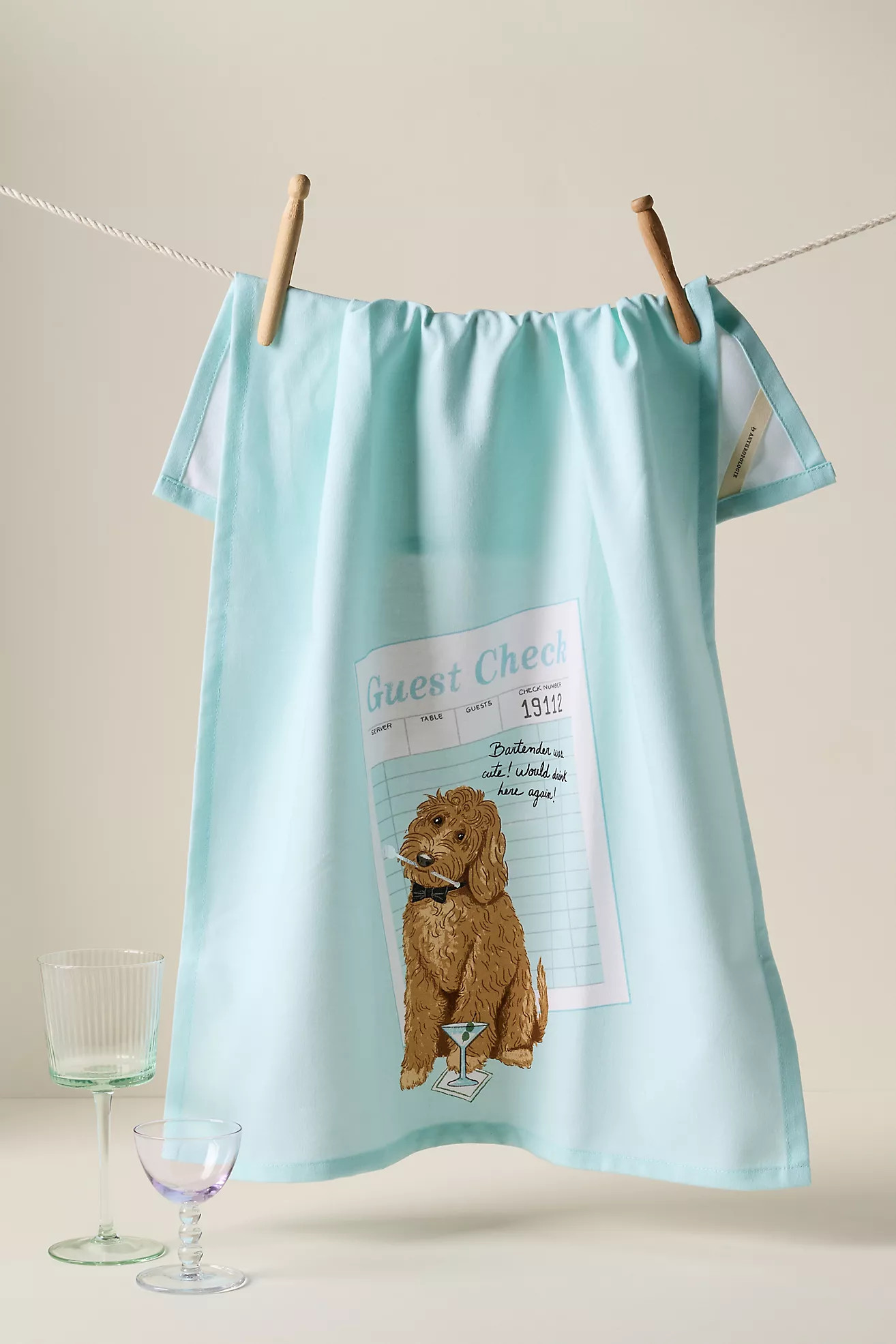 Cute Bartender Dog Dish Towel | Anthropologie (US)