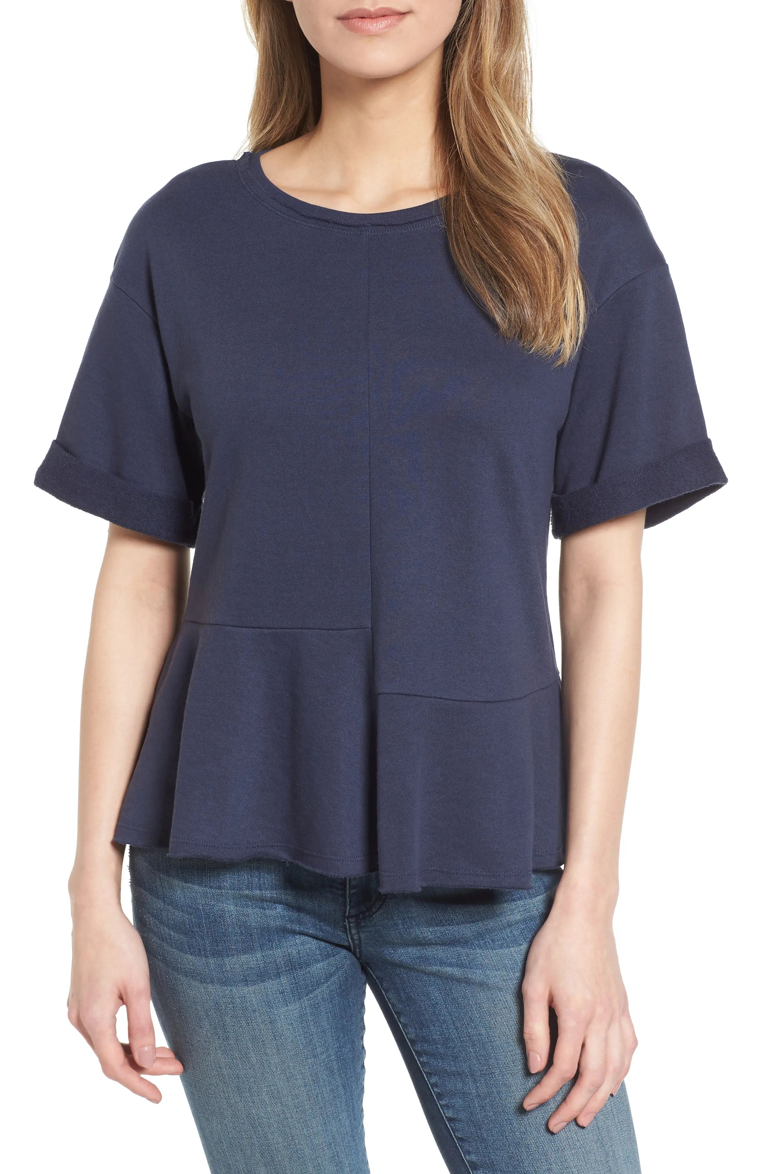 Mixed Seam Short Sleeve Sweatshirt | Nordstrom