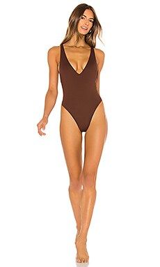 vitamin A Alana One Piece in Vintage Brown EcoLux from Revolve.com | Revolve Clothing (Global)