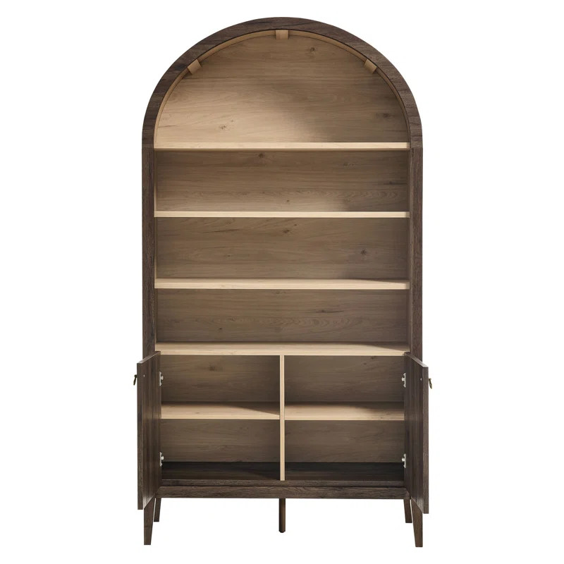 Nolan 74" Tall Arched Storage Display Cabinet Bookshelf | Wayfair North America