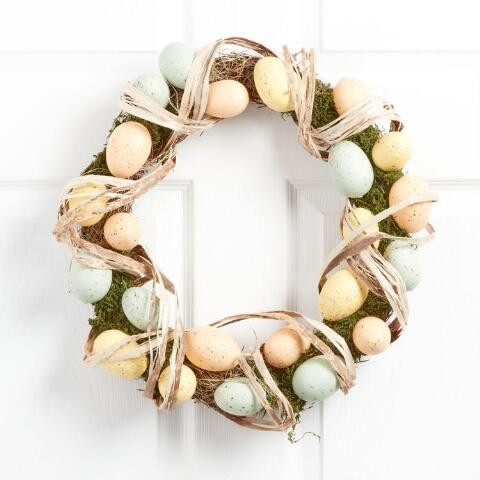 Speckled Easter Egg and Natural Fiber Wreath | World Market