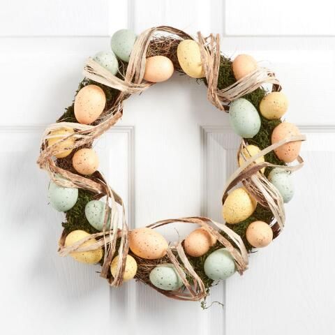 Speckled Easter Egg and Natural Fiber Wreath | World Market