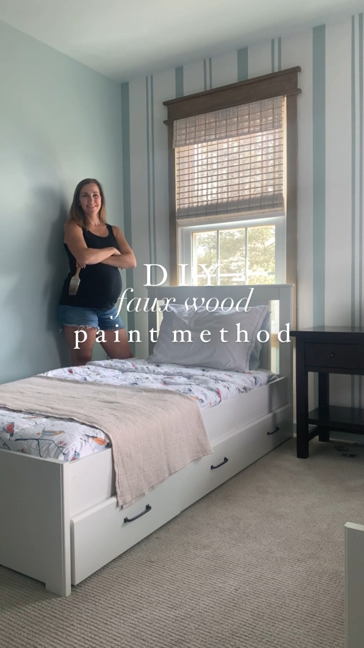 DIY Faux Wood Paint Method -

I first learned about this method YEARS ago from my friend @brooke.casa.del.sol and now I finally got to try it out for myself and I’m hooked!

I’m already scheming up what else I can do this to…after the two other windows and two sets of door frames of course! 😵‍💫

Here’s what you need:
• Open Canyon paint by @behrpaint 
• Aged Glaze by @rustoleum 
• Clear Glaze by @valsparpaint 

Apply base coat (Use darker base color for a darker wood look).
Combine a 1:1 ratio of aged + clear glaze.
Use long brush strokes to create a wood grain look. 
Start light and build the glaze until you have your desired finish. 

#LTKunder50 #LTKhome #LTKFind