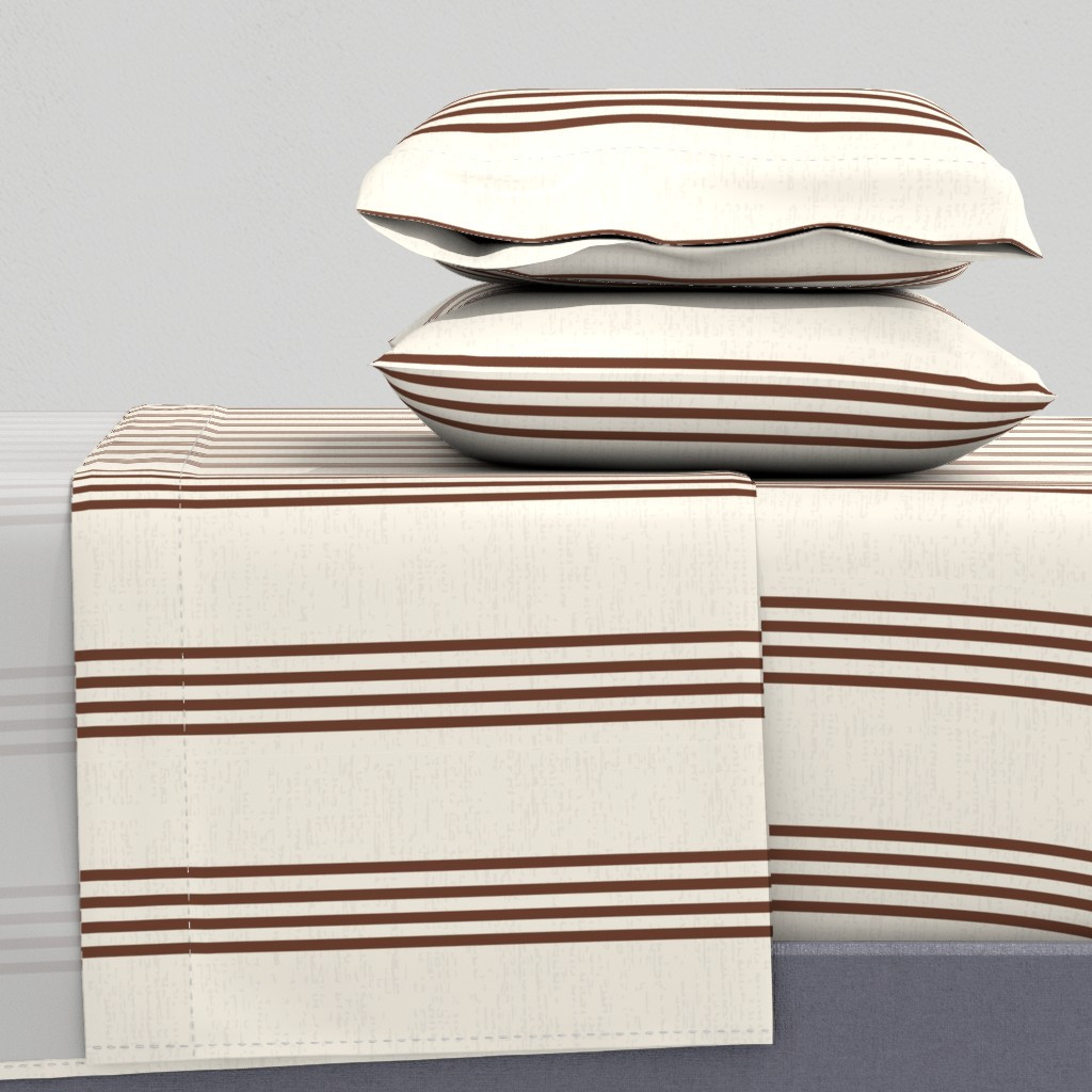 Traditional Brown Cream Stripe Sheet Set | Spoonflower | Spoonflower