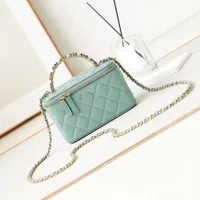 12A All-New Mirror Quality Designer Mini Cosmetic Bag 17cm Calfskin Quilted Bags Pearl Handle Han... | DHGate