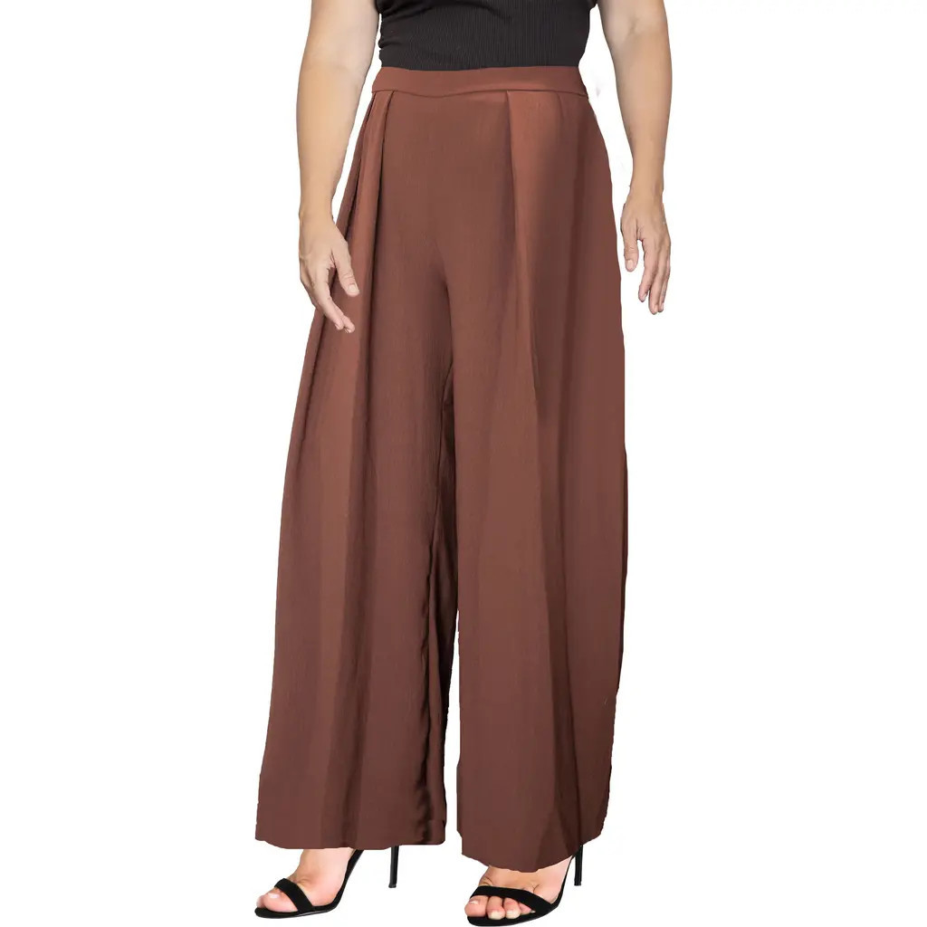 Standards & Practices High Waist Wide Leg Pants in Rust at Nordstrom, Size 2X | Nordstrom