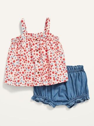 Sleeveless Button-Front Cami Top and Bloomers Set for Baby | Old Navy (US)