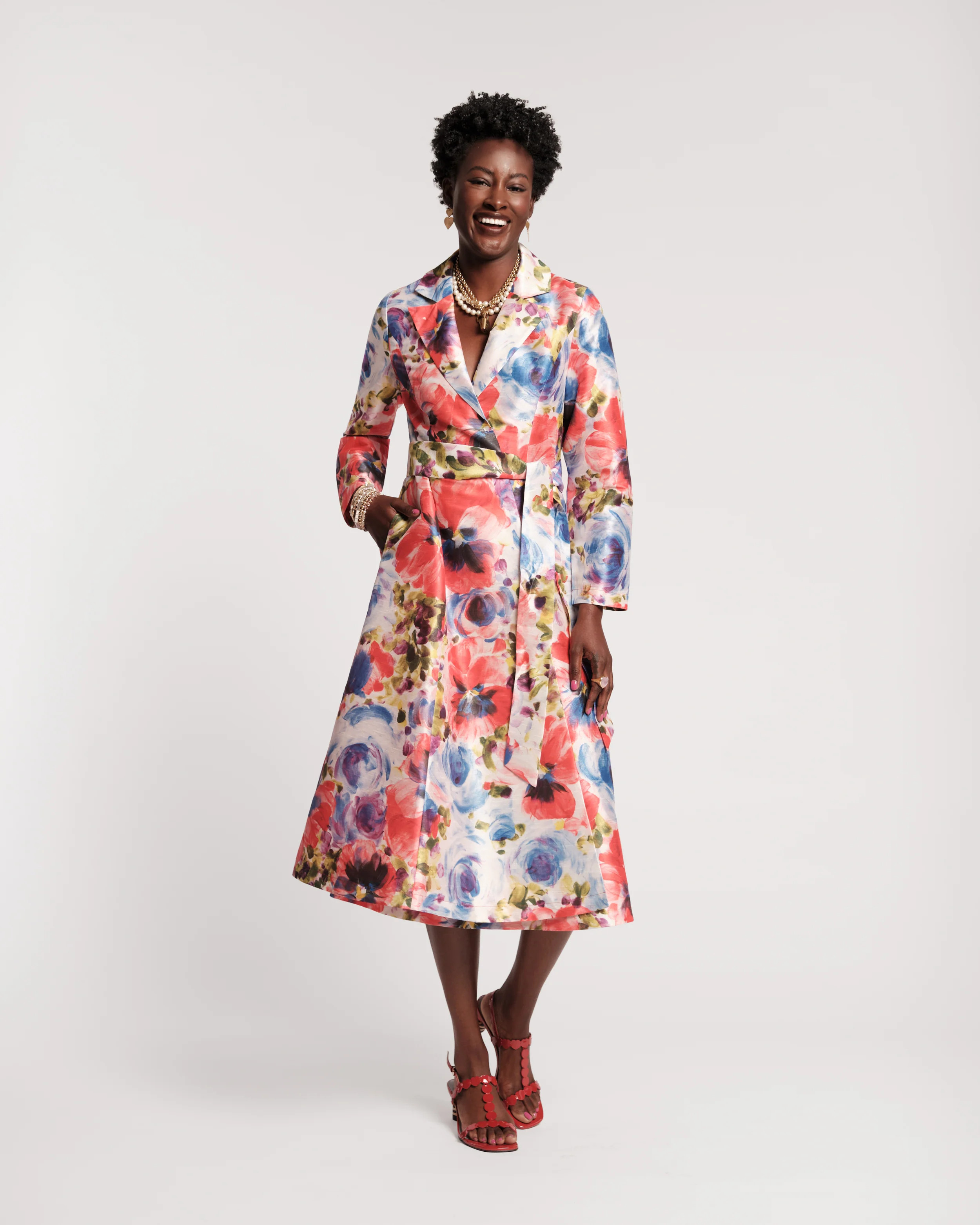 Lucille Wrap Dress - Super Bloom - L | Frances Valentine