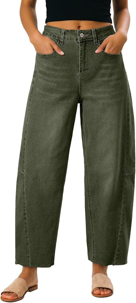 Dokotoo Jeans for Women Fashion Baggy Barrel Jeans Wide Leg Pants | Amazon (US)