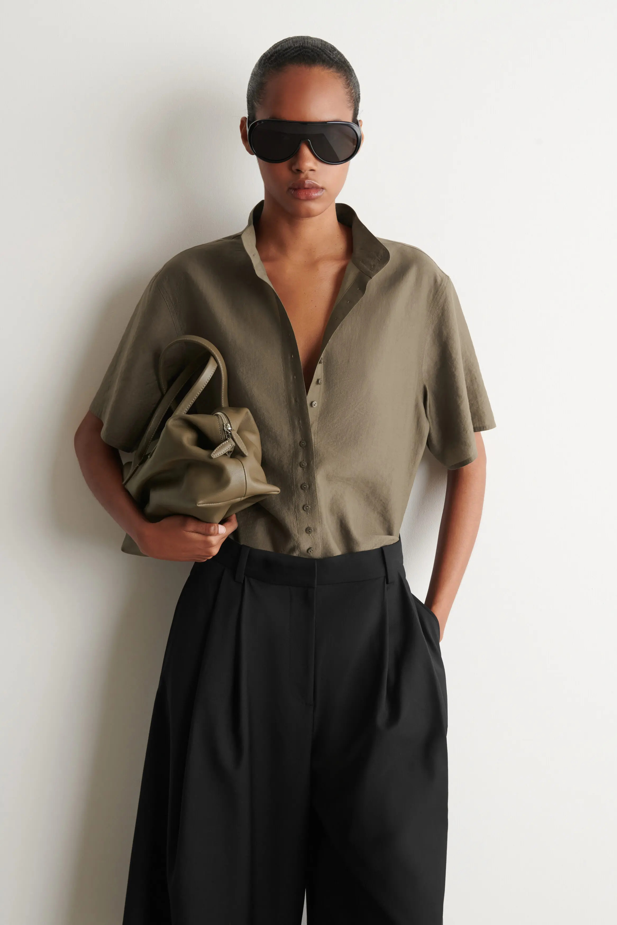 COS Fluid High-collar Shirt (Women) | Nordstrom | Nordstrom
