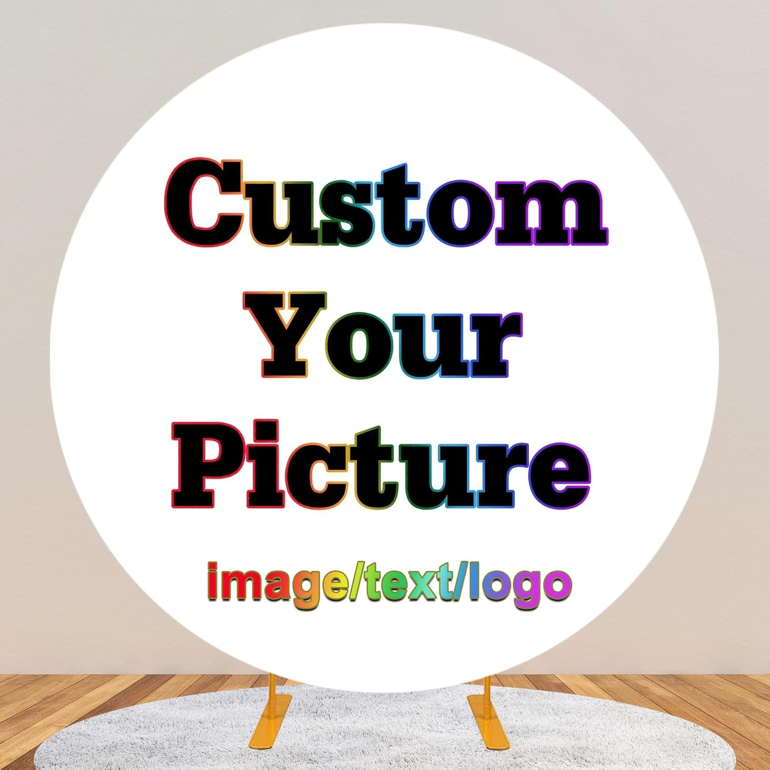 7.2ft Custom Round Backdrop Cover Personalized Circle Background | Amazon (US)