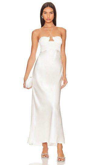 Sarah Midi Dress in Ivory | Revolve Clothing (Global)