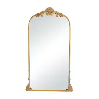 72 in. x 42 in. Tall Ornate Arched Acanthus Oval Framed Gold Scroll Wall Mirror | The Home Depot